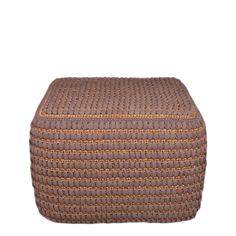 Puff Quadrado Crochê 60X60X40H